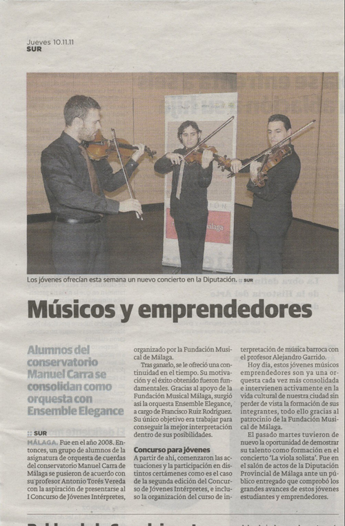 La Fundación Musical De Málaga Obtiene Una Extraordinaria Presencia Esta Semana En Diario Sur